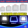 24W 2 Colour Square Surfacemount LED Panel White/Blue